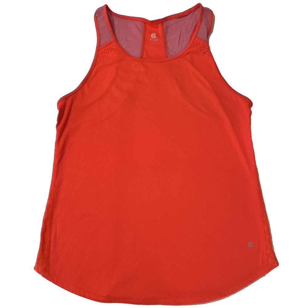 Champion C9 Women’s L Racerback Tank Orange/Pink Mesh Polyester Scoop Neck